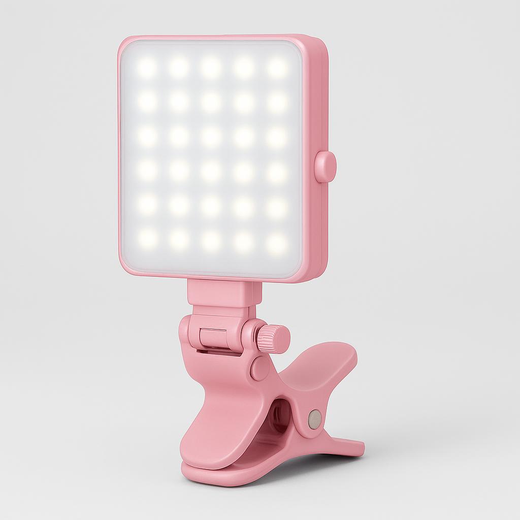 Lampe LED Clip-on Rechargeable pour Éclairage de Selfie et Vidéos Mobile