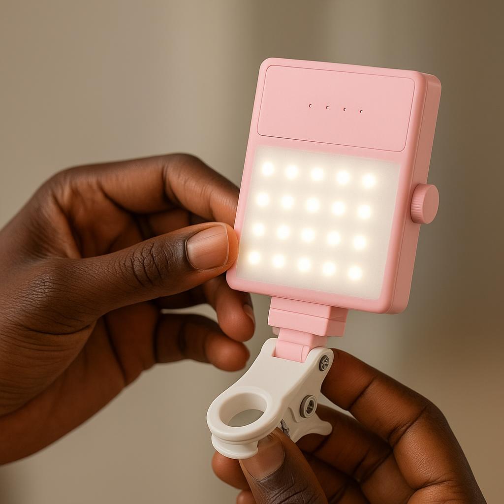 Lampe LED Clip-on Rechargeable pour Éclairage de Selfie et Vidéos Mobile